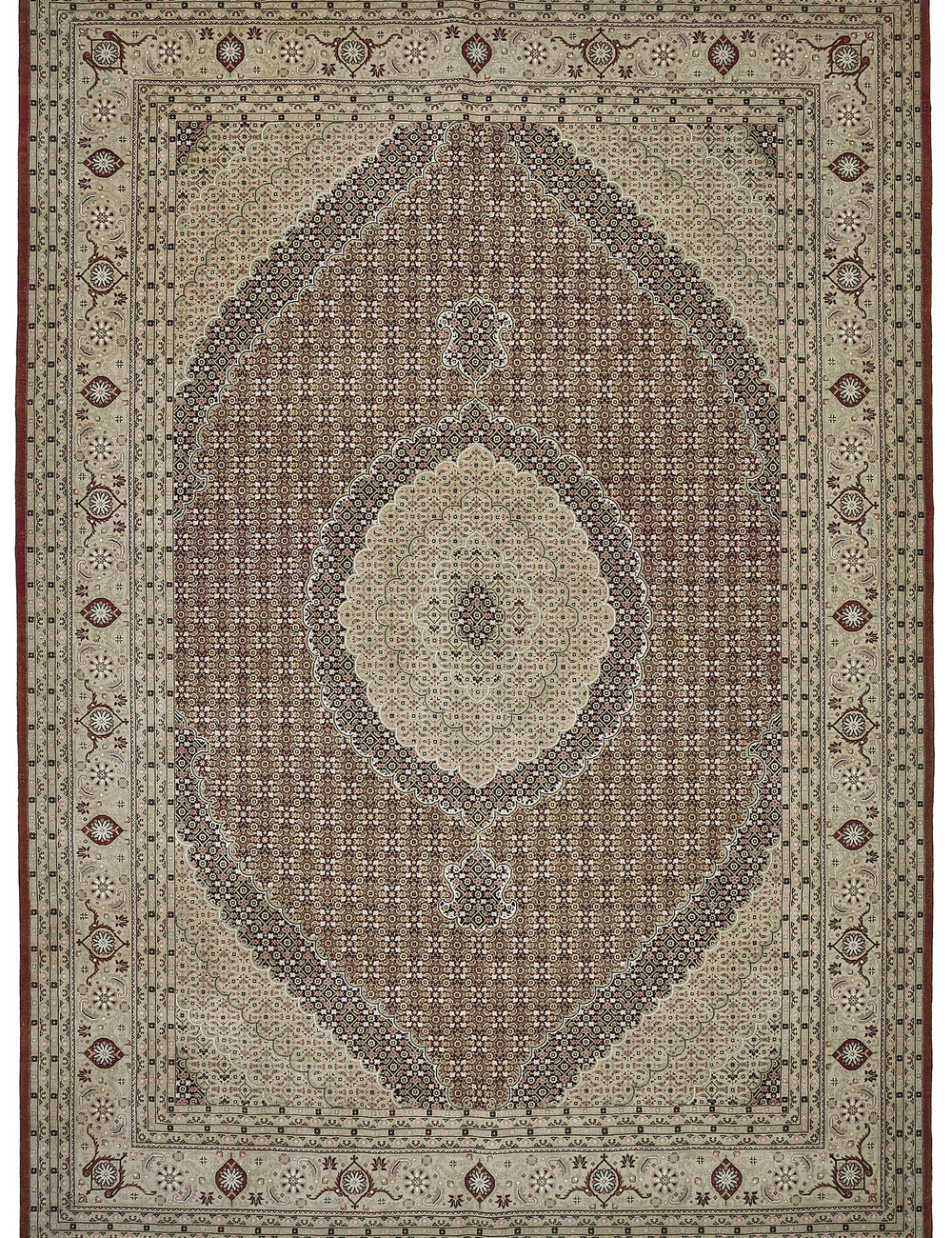 Persian Antique Rug 3.04 x 4.26 - Beige