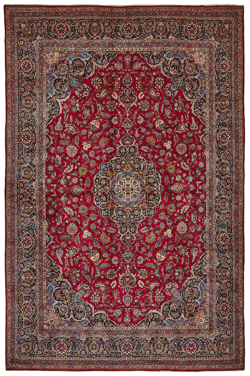 Persian Antique Rug 3.70 x 5.57 - Red - SamaRugs