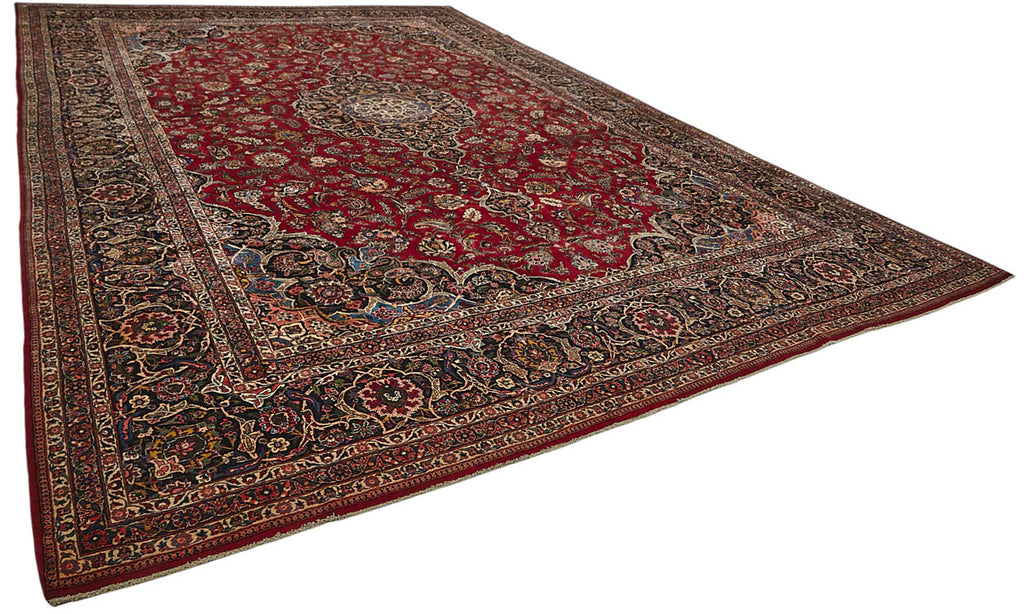 Persian Antique Rug 3.70 x 5.57 - Red - SamaRugs