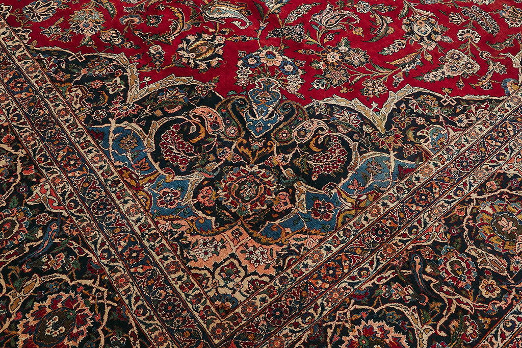 Persian Antique Rug 3.70 x 5.57 - Red - SamaRugs