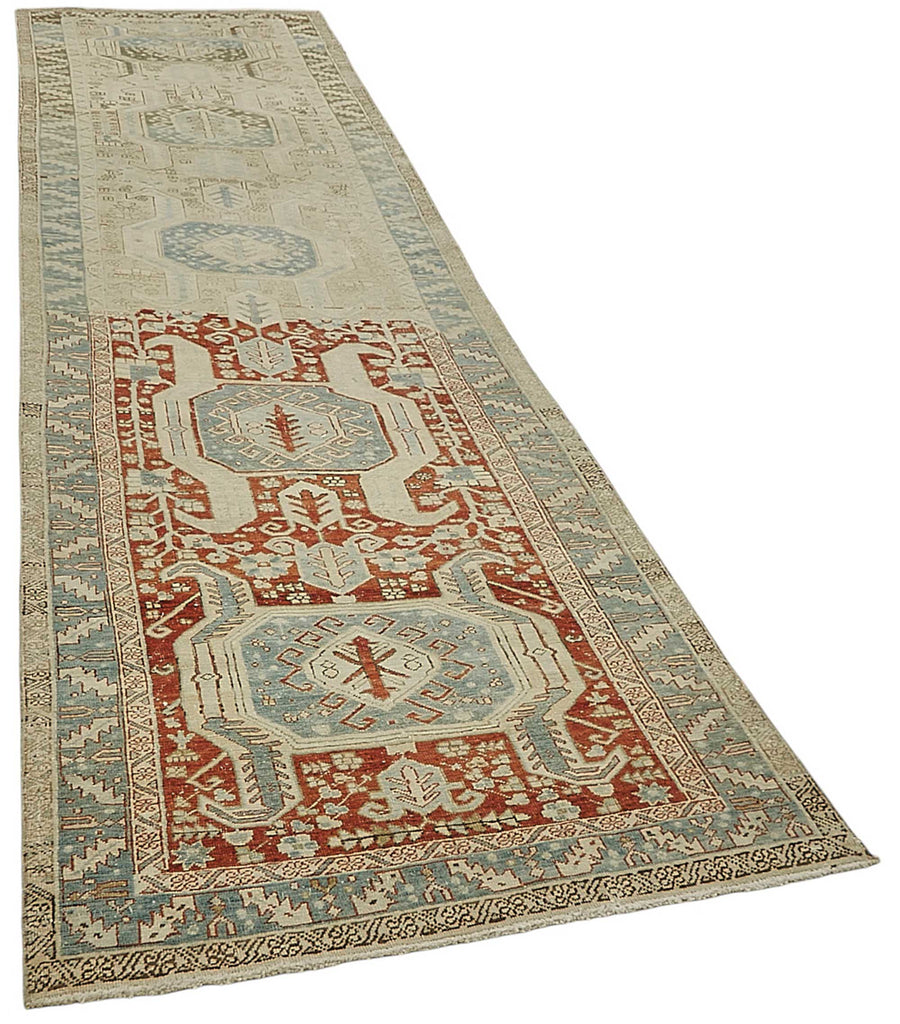 Persian Antique Rug 1.22 x 4.46 - Beige - SamaRugs