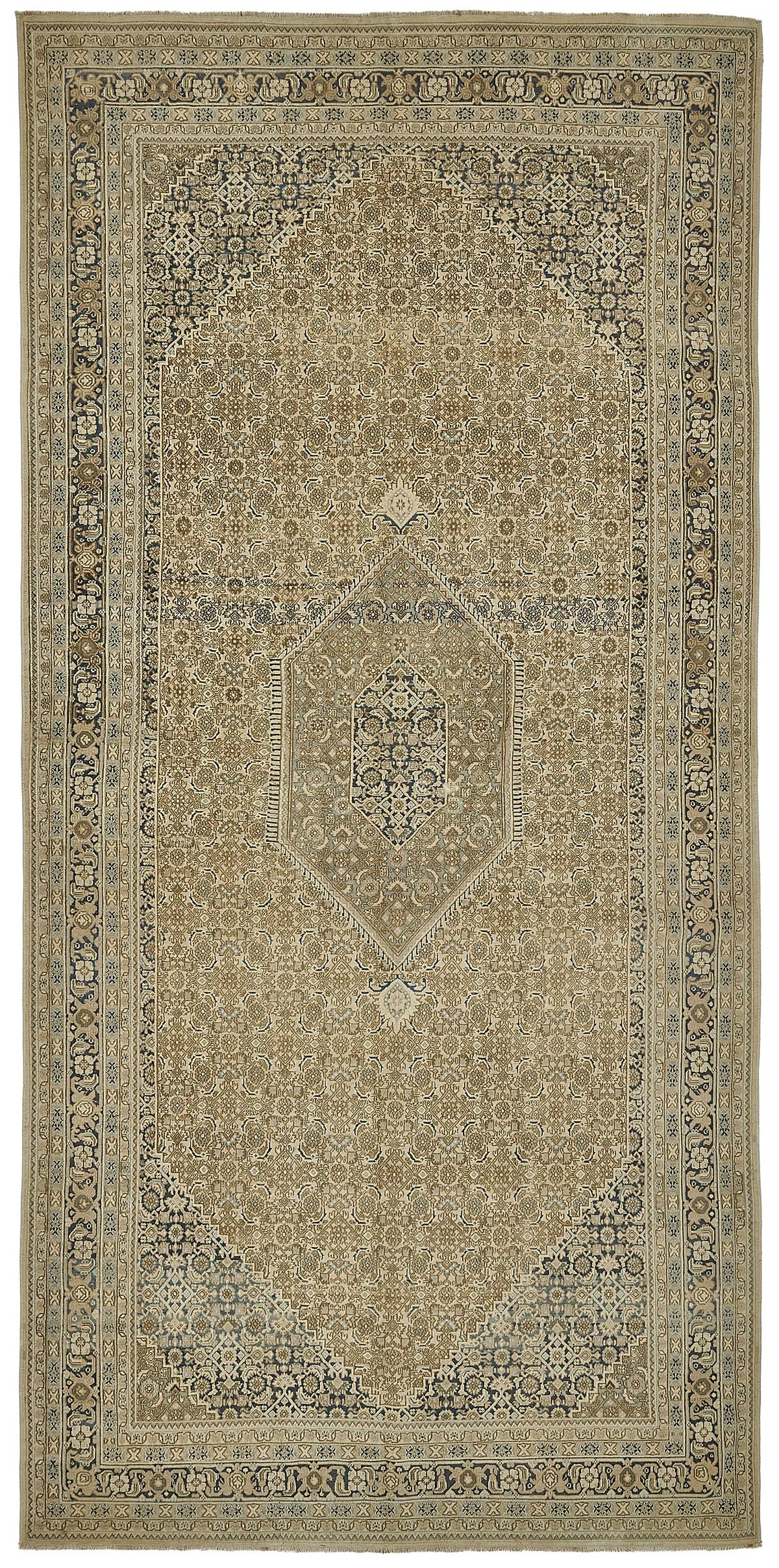 Persian Antique Rug 1.76 x 3.66 - Beige