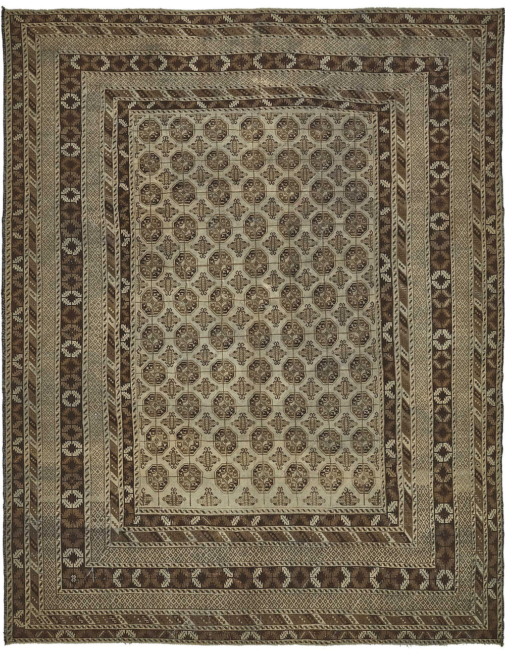 Persian Antique Rug 3.06 x 3.87 - Beige