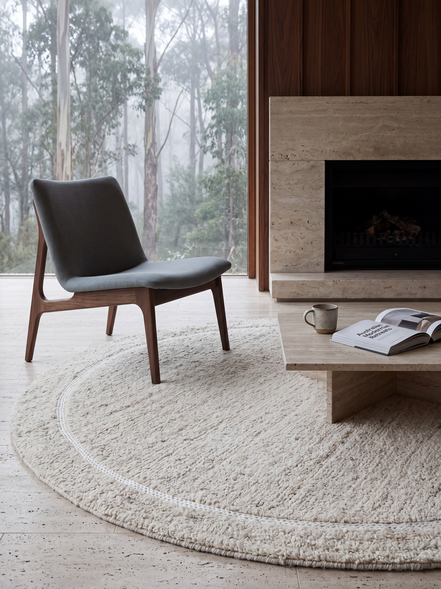 Pebble Round Rug - Light Beige