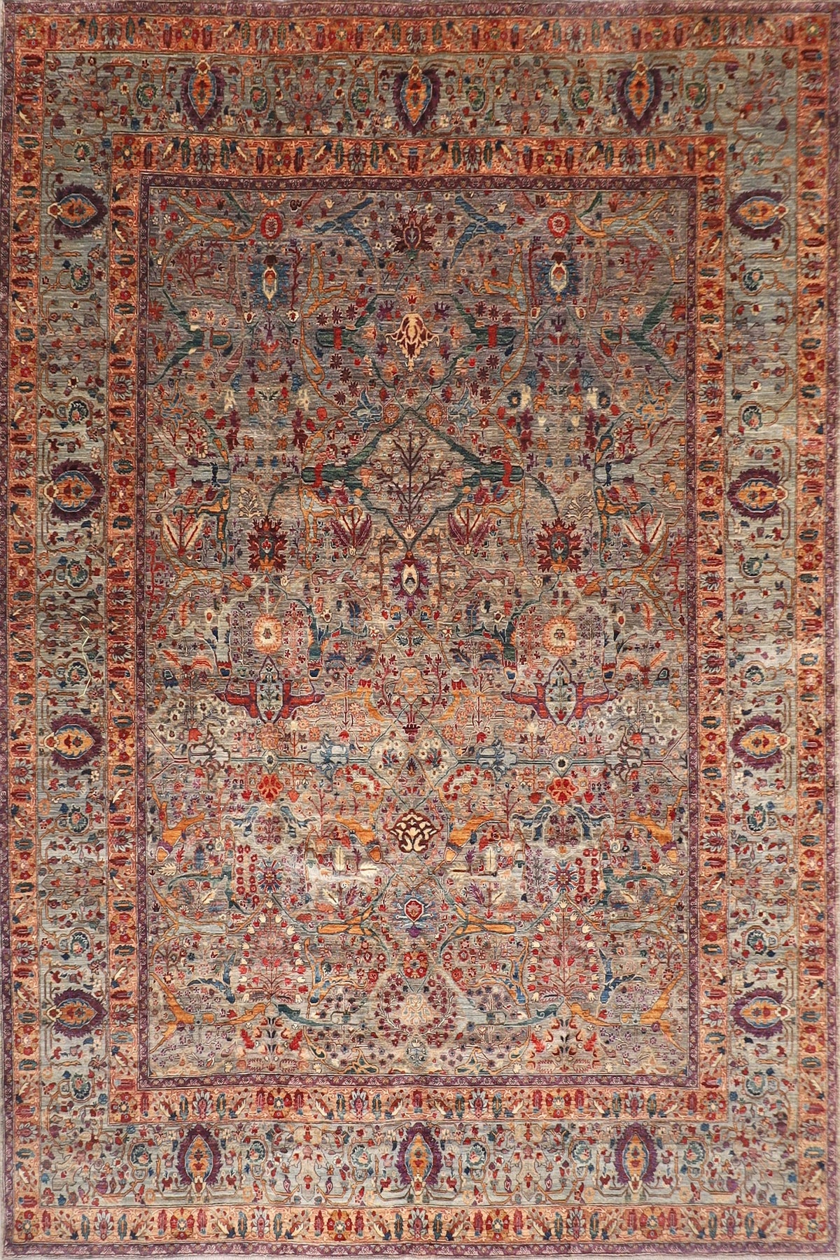 9x12 ft Bidjar brown rustic Area Rug, Tribal Rug