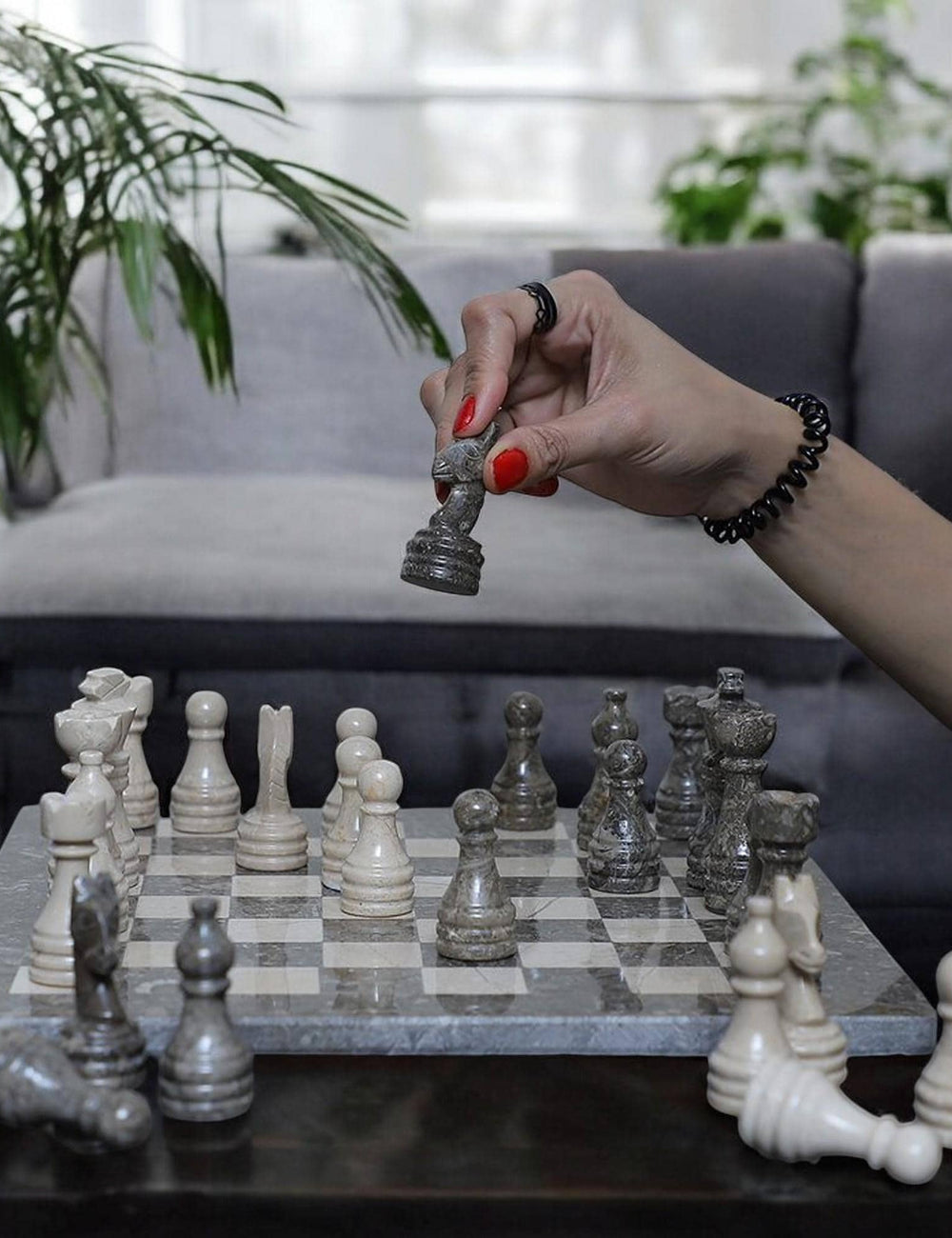 Marble chess board | Marble Chess sets | Artistic board game | Gray & Verona | Christmas gifts for him and her | Luxury Gifts