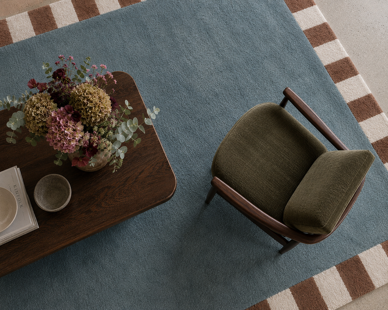 Field Designer Rug - Teal/Wine