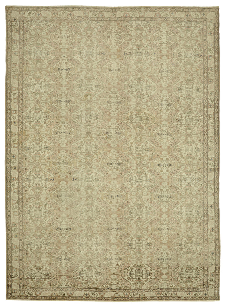 Beige vintage Persian rug 46396, 3.20 x 4.36 metres – full rug