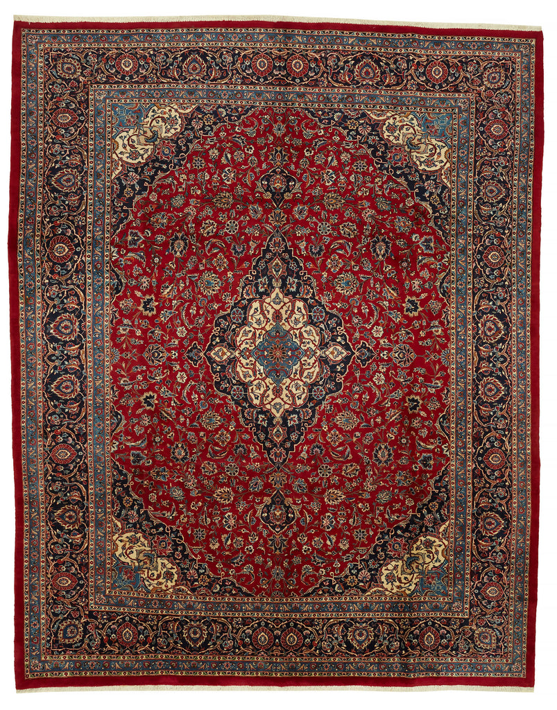 Beige vintage Persian rug 47150, 3.05 x 3.89 metres – full rug