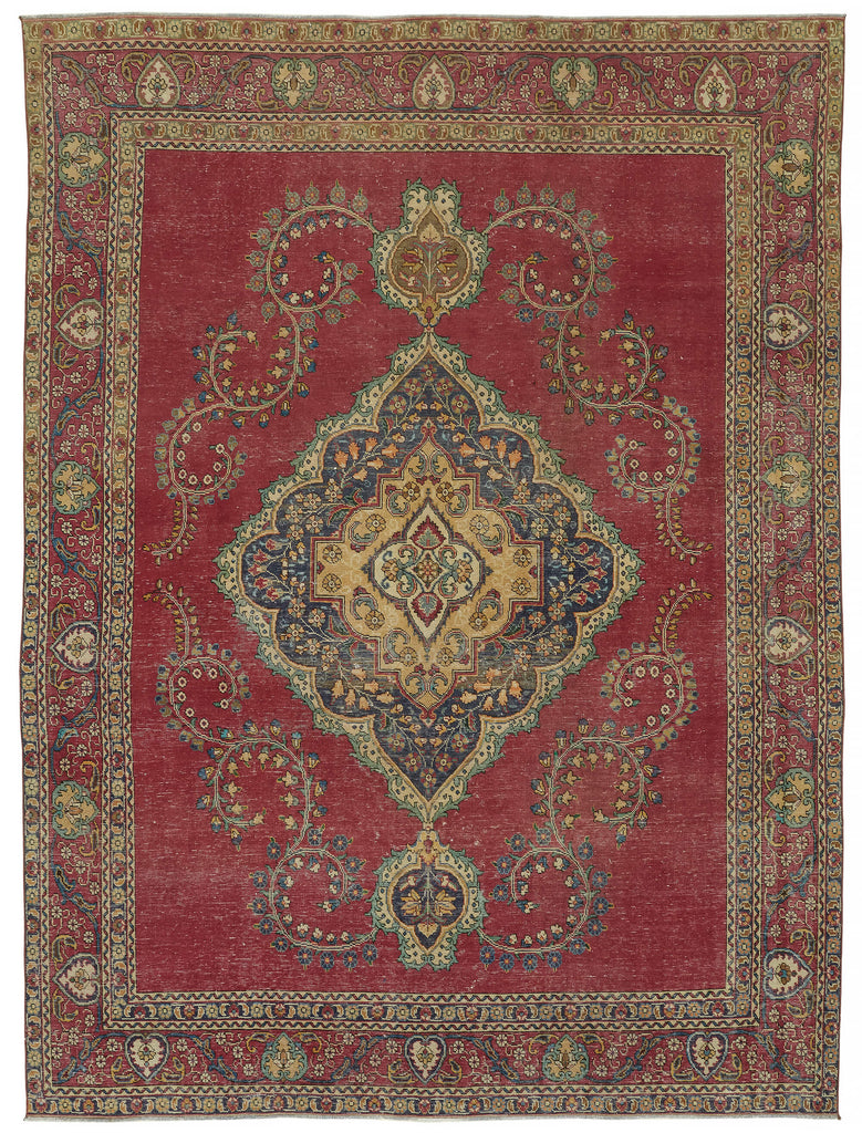 Beige vintage Persian rug 47165, 2.87 x 3.82 metres – full rug
