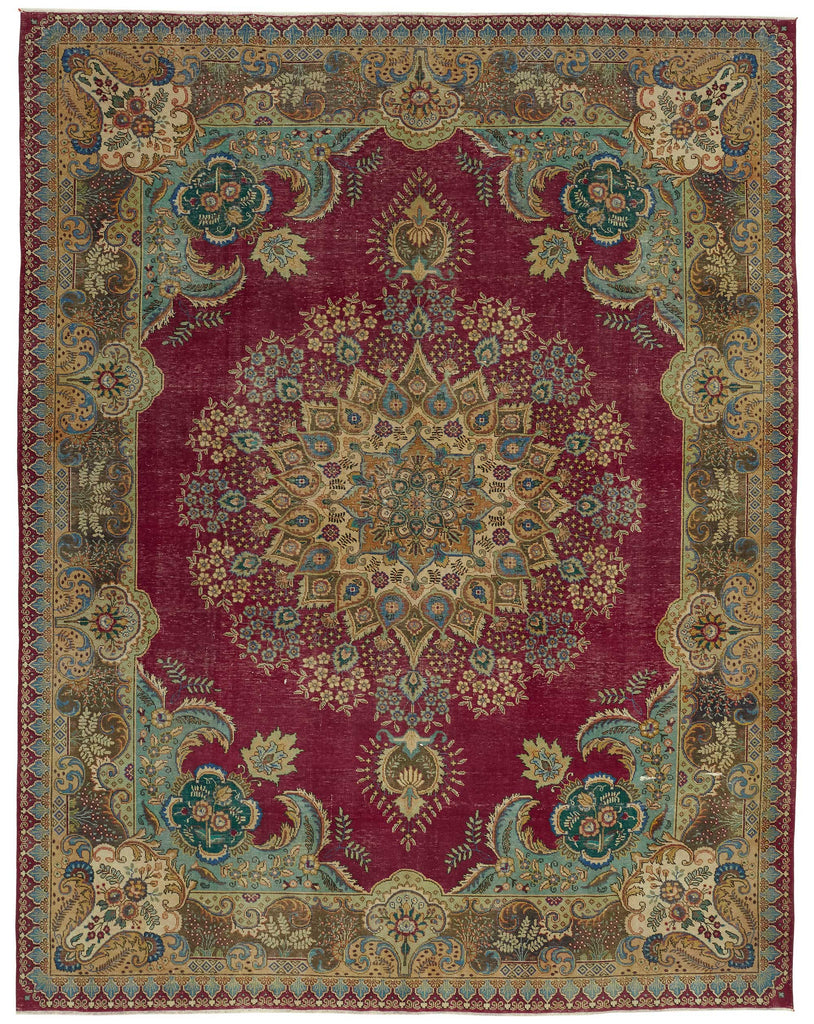 Beige vintage Persian rug 47503, 3.01 x 3.88 metres – full rug
