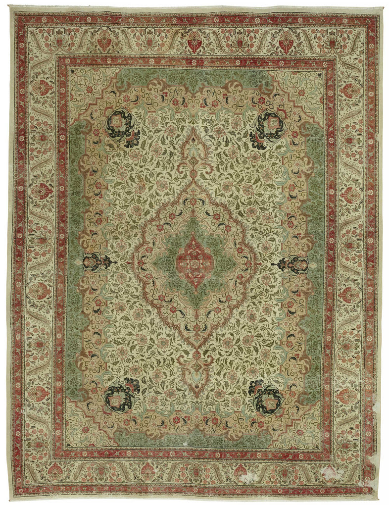 Beige vintage Persian rug 47506, 2.94 x 3.85 metres – full rug