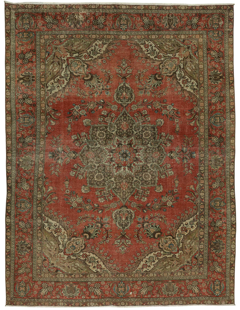 Beige vintage Persian rug 47510, 3.07 x 4.12 metres – full rug
