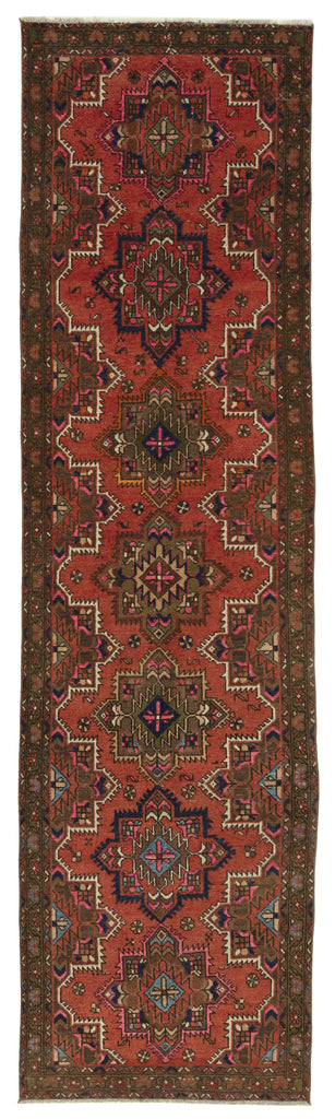 Red vintage Persian rug 47535, 0.96 x 3.71 metres – full rug