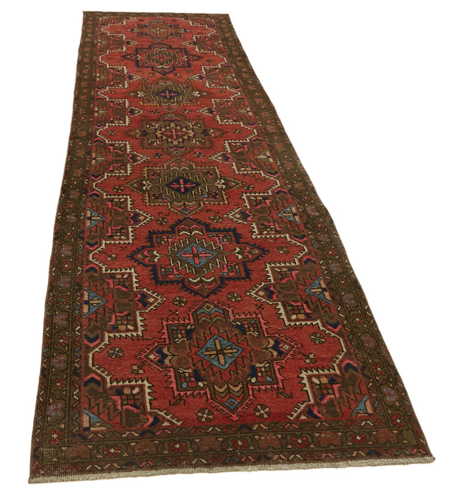 Red vintage Persian rug 47535, 0.96 x 3.71 metres – photograph 2