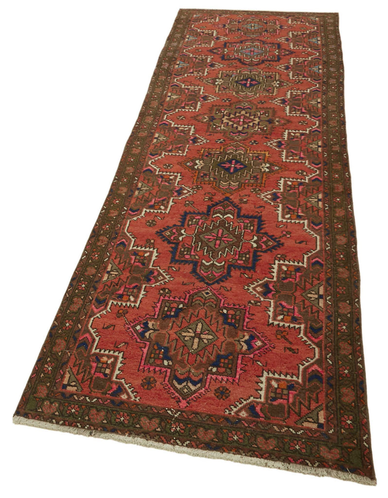Red vintage Persian rug 47535, 0.96 x 3.71 metres – photograph 3