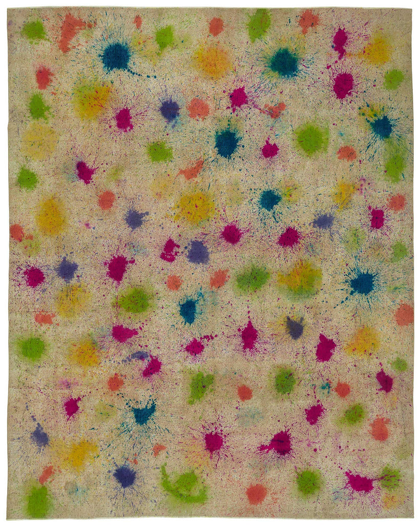 Multicolor vintage Persian rug 47679, 3.00 x 3.76 metres – full rug