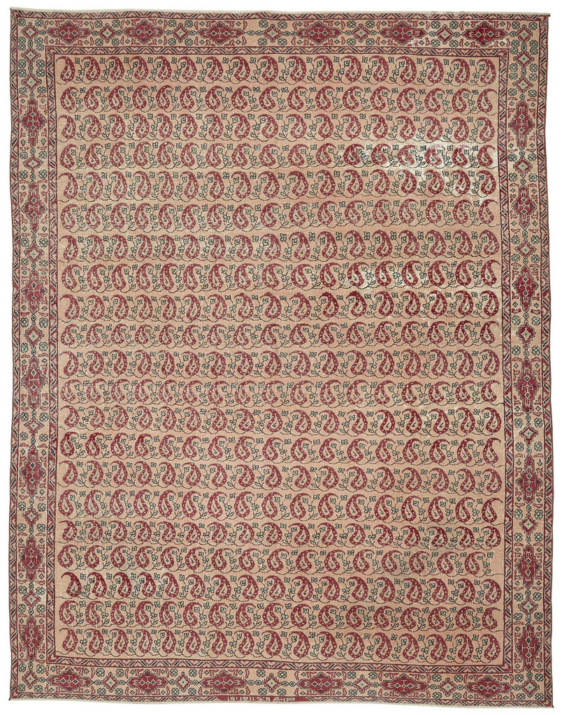 Red vintage Persian rug 47681, 2.87 x 3.63 metres – full rug