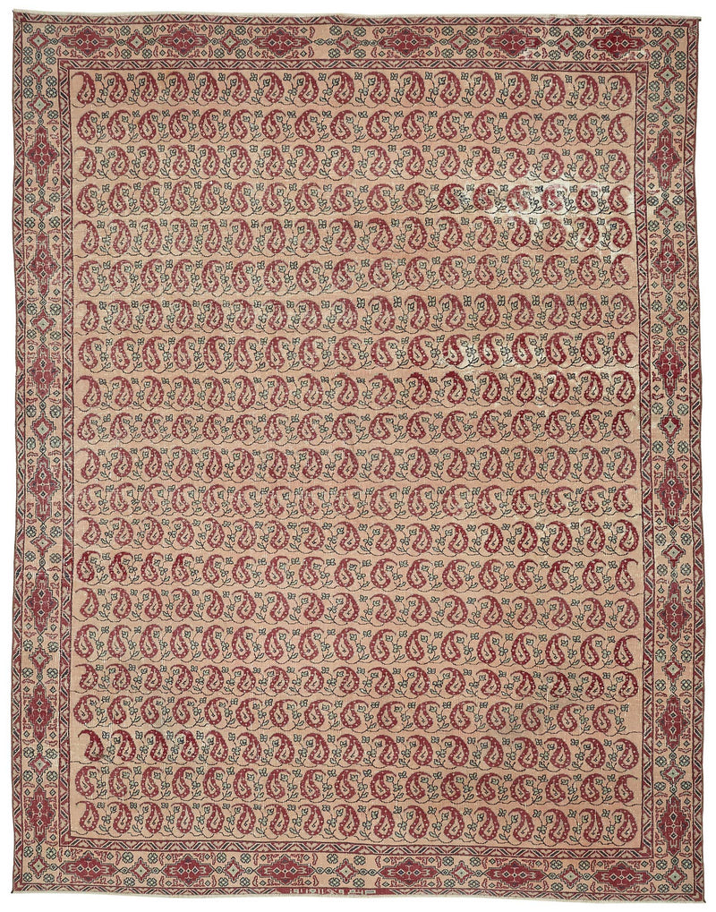 Red vintage Persian rug 47681, 2.87 x 3.63 metres – full rug