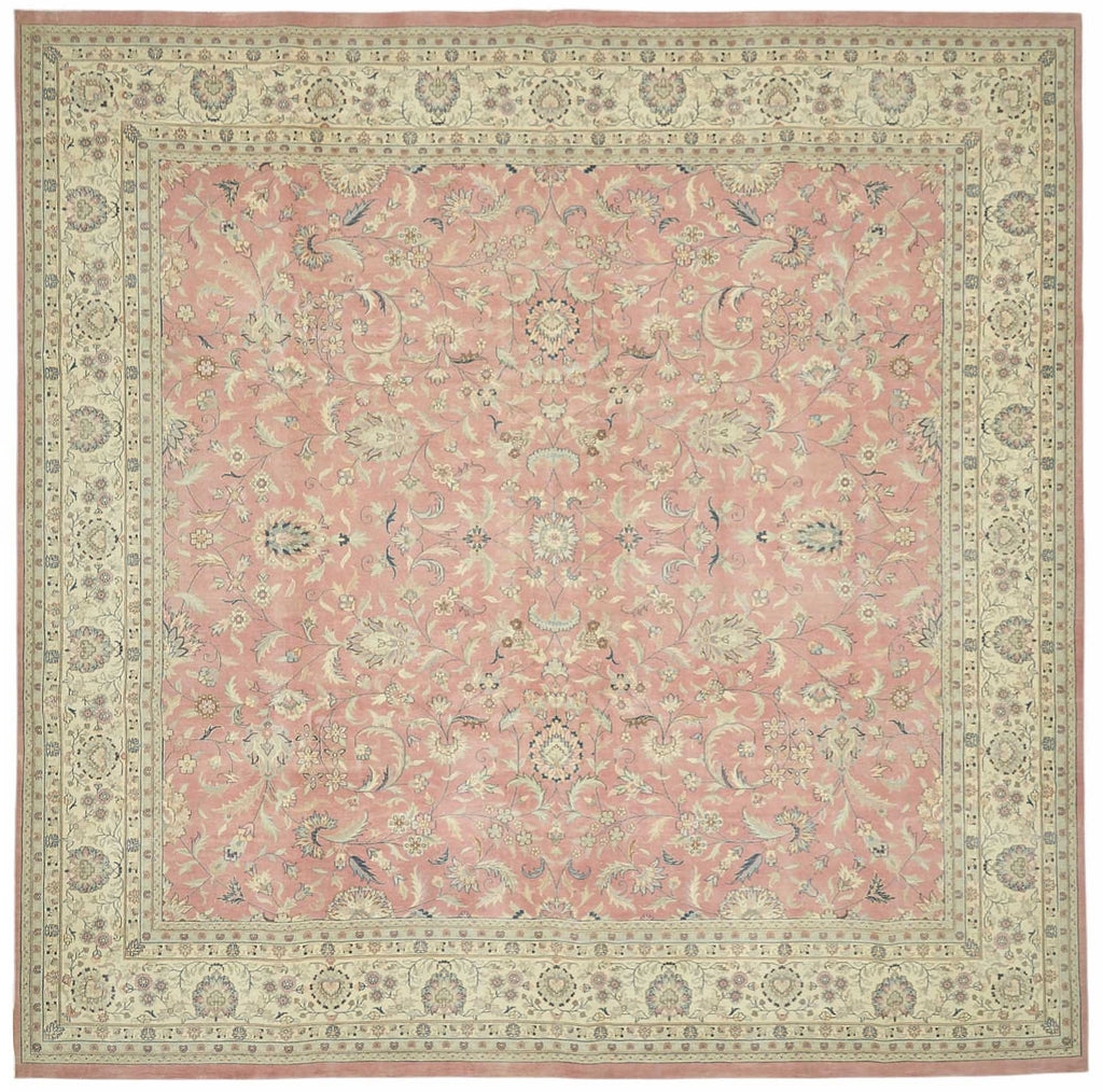 Beige vintage Persian rug 49224, 3.60 x 3.62 metres – full rug