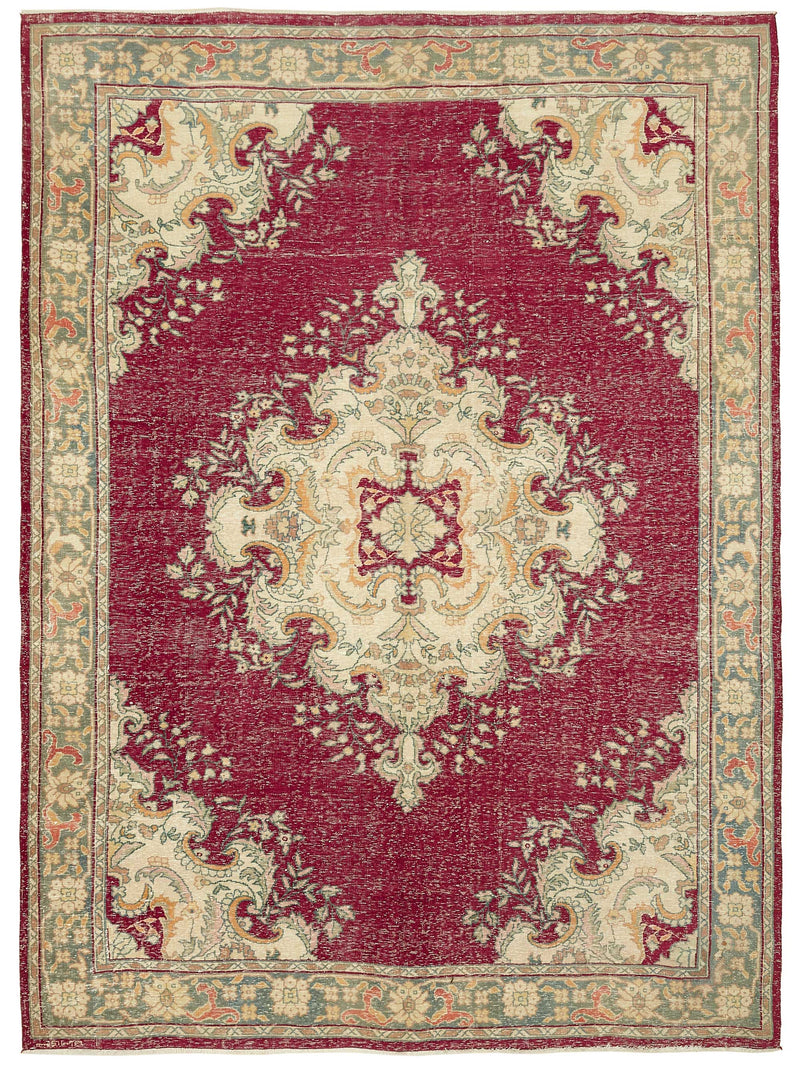 Beige vintage Persian rug 49448, 2.44 x 3.31 metres – full rug