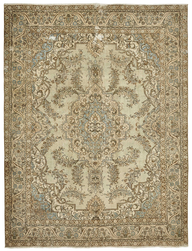 Beige vintage Persian rug 49468, 2.96 x 3.90 metres – full rug