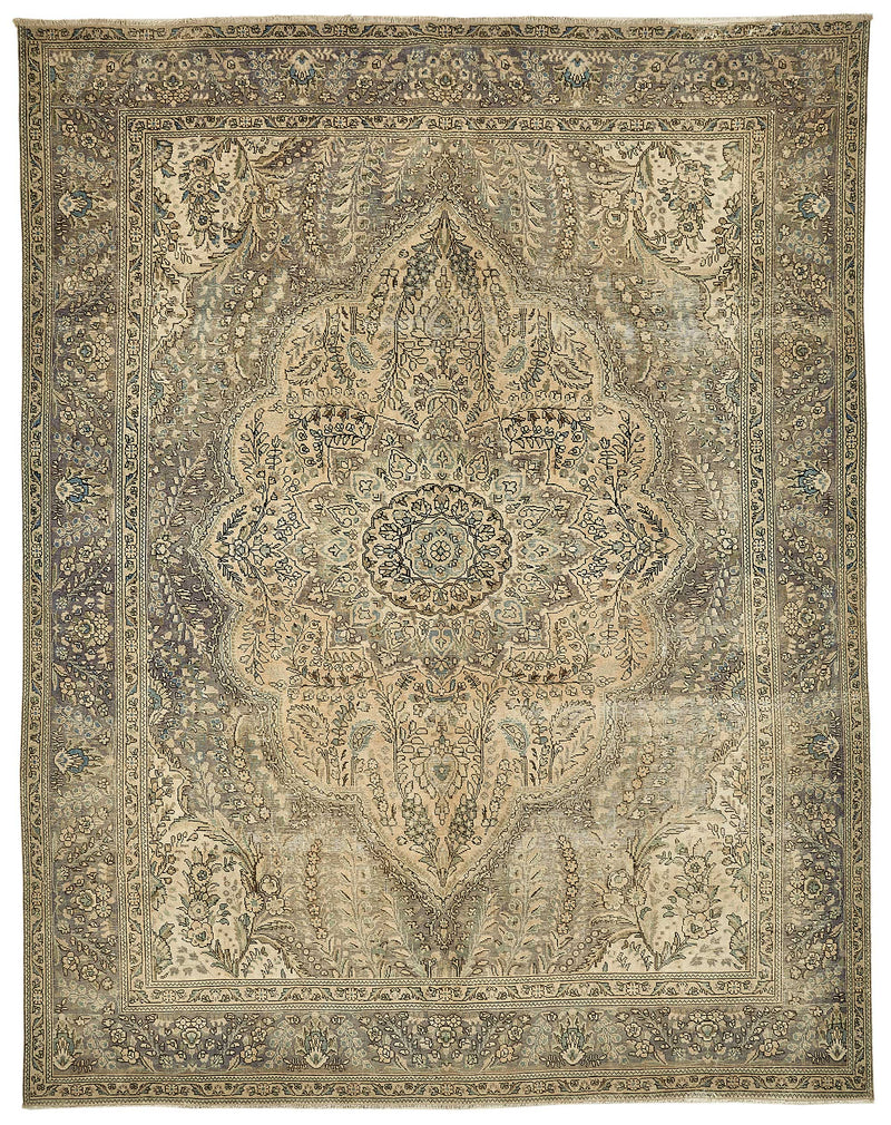 Beige vintage Persian rug 49474, 2.97 x 3.74 metres – full rug