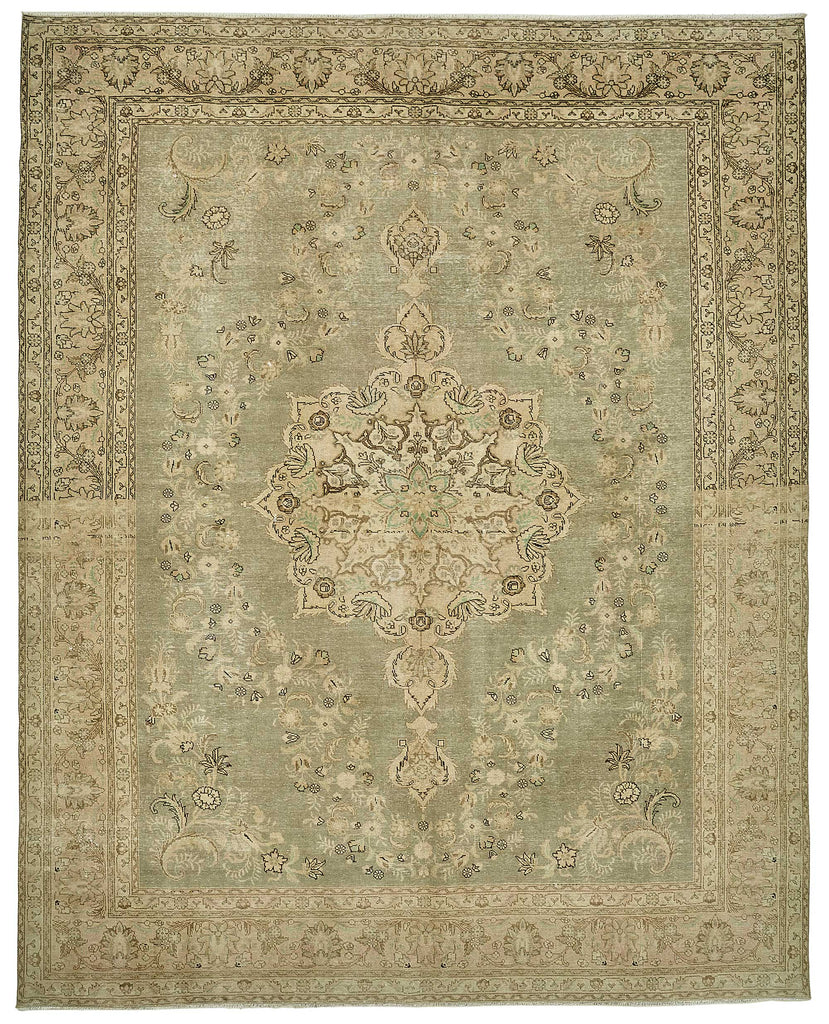 Beige vintage Persian rug 49691, 2.96 x 3.78 metres – full rug