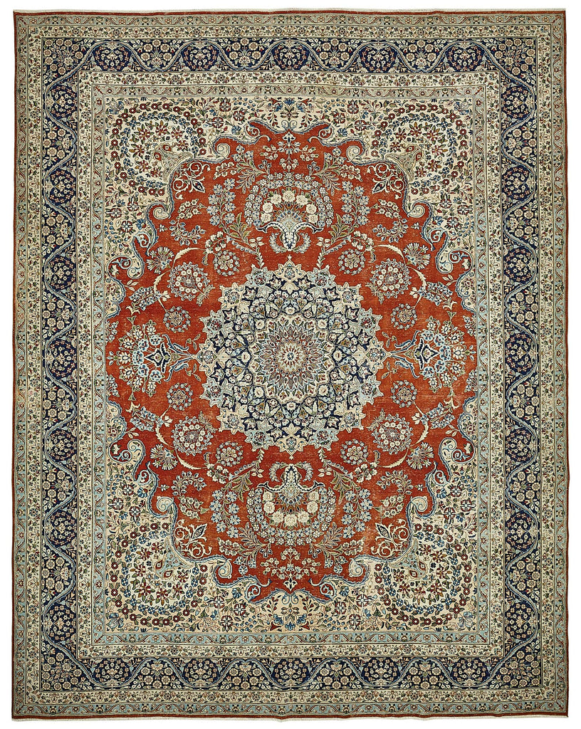 Beige vintage Persian rug 49698, 3.12 x 3.96 metres – full rug
