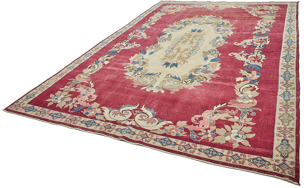 Beige vintage Persian rug 49716, 2.74 x 4.27 metres – photograph 3