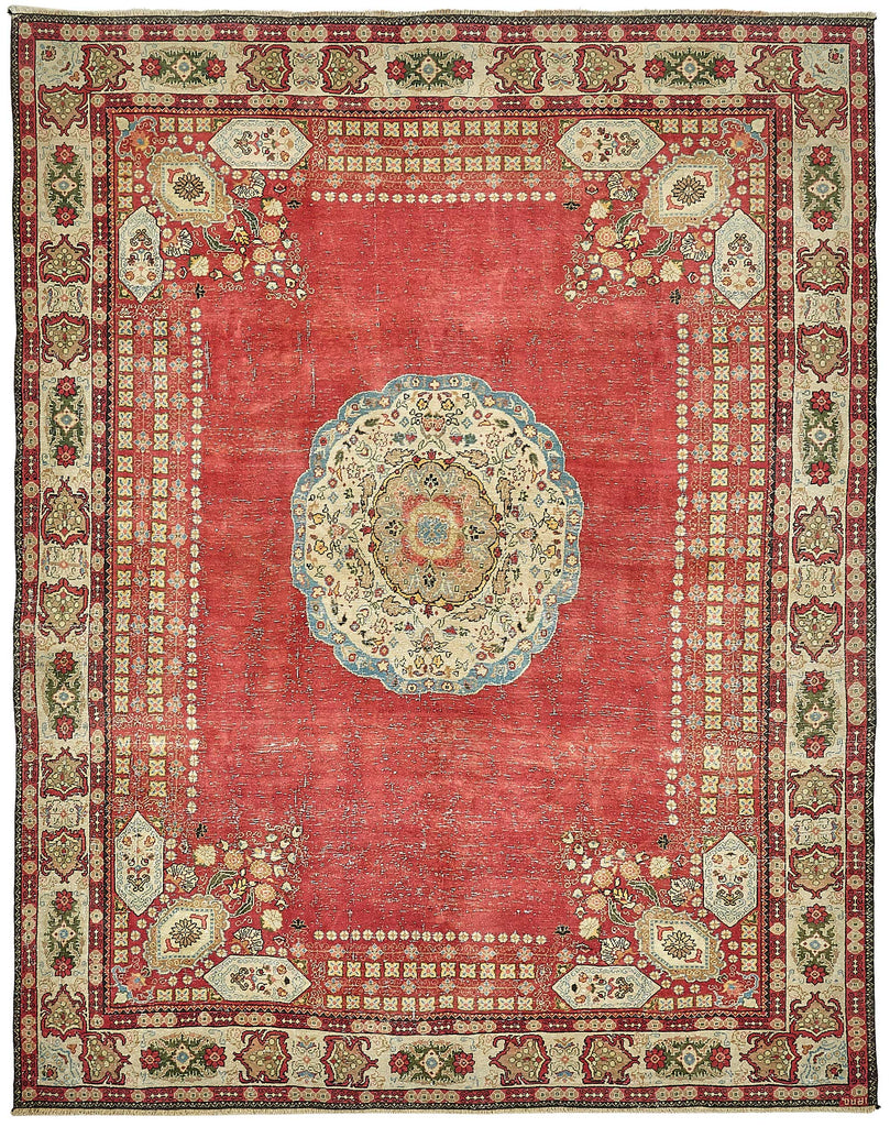 Beige vintage Persian rug 49717, 2.73 x 3.44 metres – full rug
