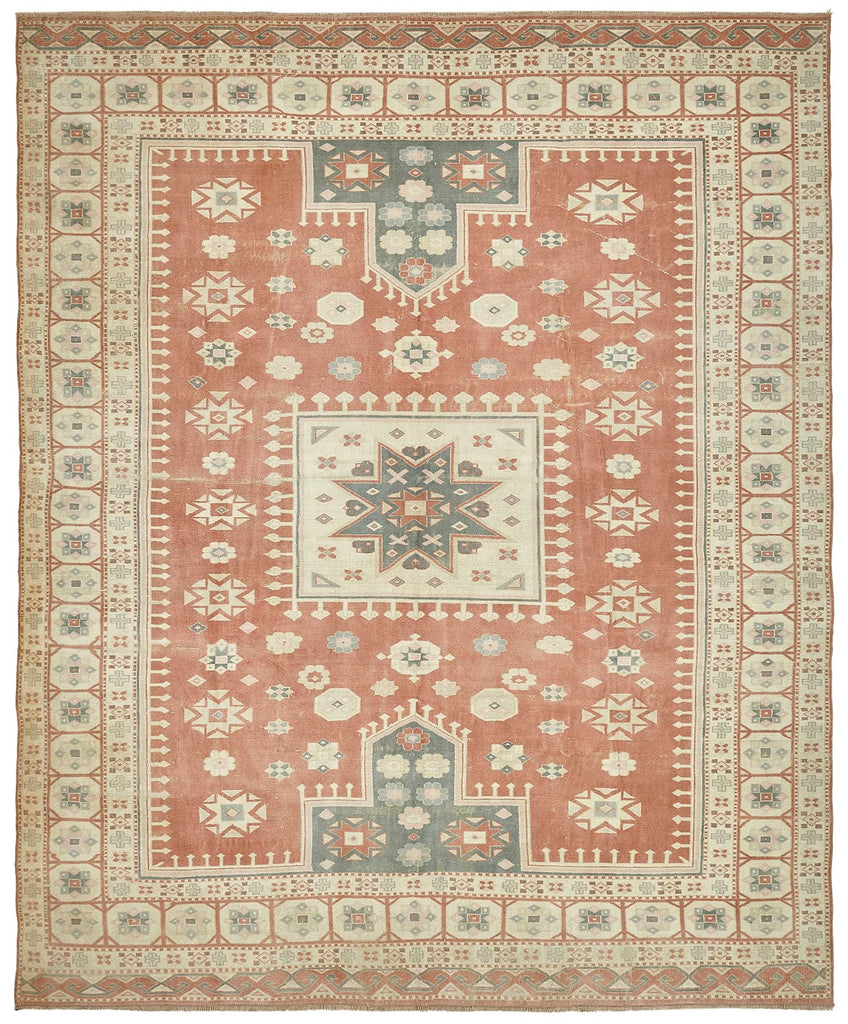 Beige vintage Persian rug 49718, 2.95 x 3.60 metres – full rug