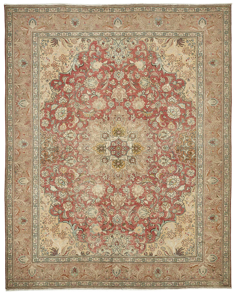 Beige vintage Persian rug 49719, 3.04 x 3.76 metres – full rug