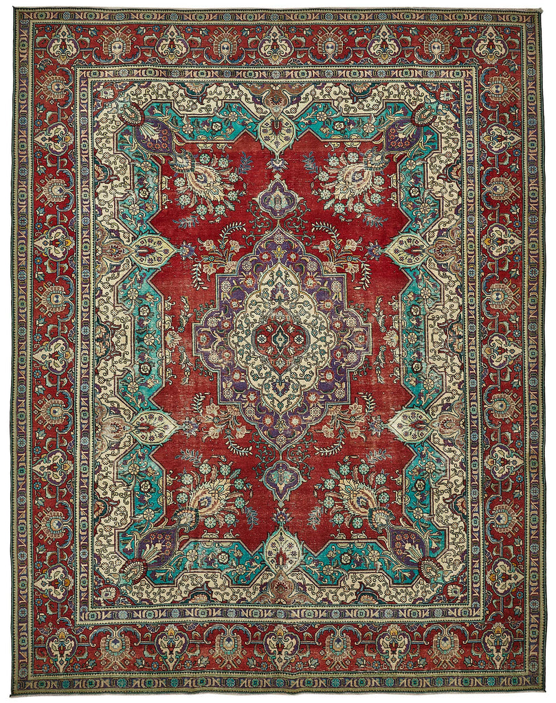 Red vintage Persian rug 49754, 3.00 x 3.85 metres – full rug