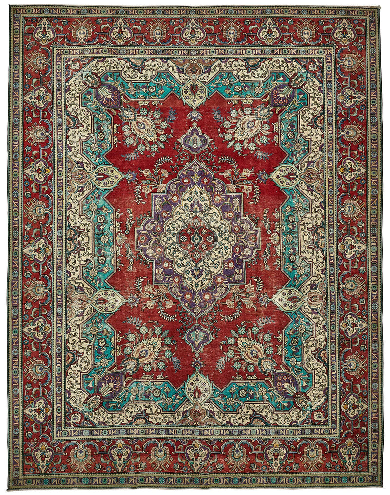 Red vintage Persian rug 49754, 3.00 x 3.85 metres – full rug