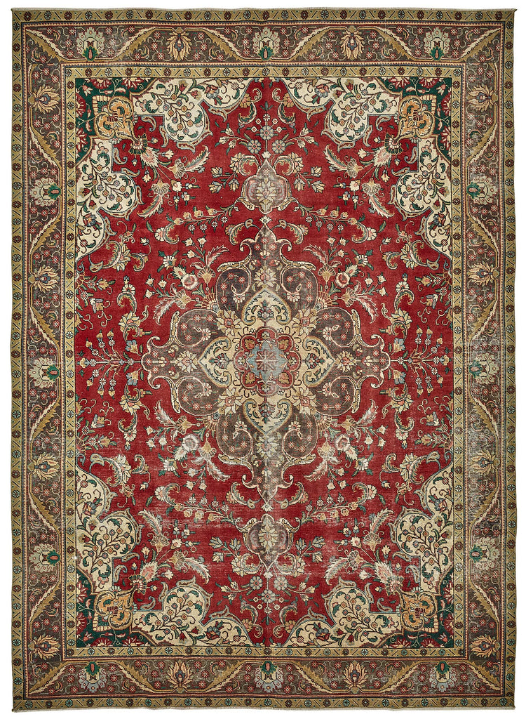 Beige vintage Persian rug 49755, 2.88 x 3.96 metres – full rug