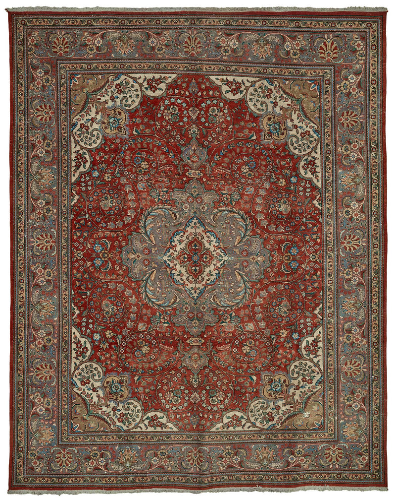 Red vintage Persian rug 49761, 2.88 x 3.74 metres – full rug