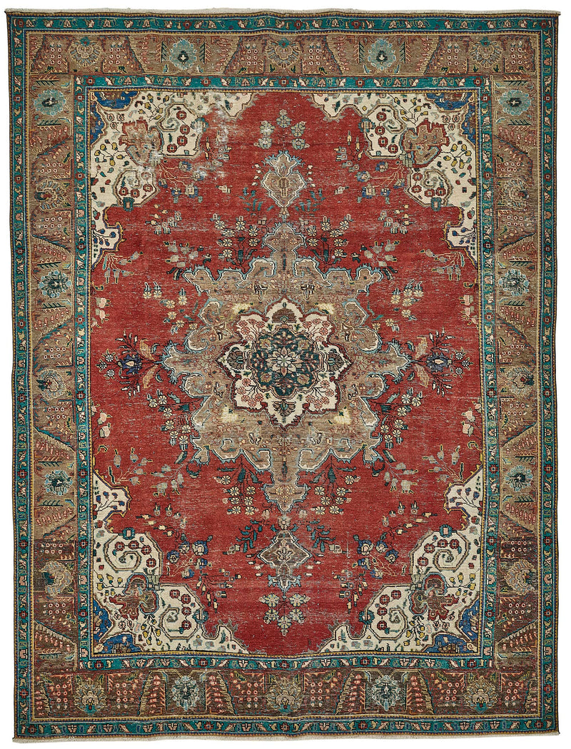 Red vintage Persian rug 49762, 2.86 x 3.74 metres – full rug