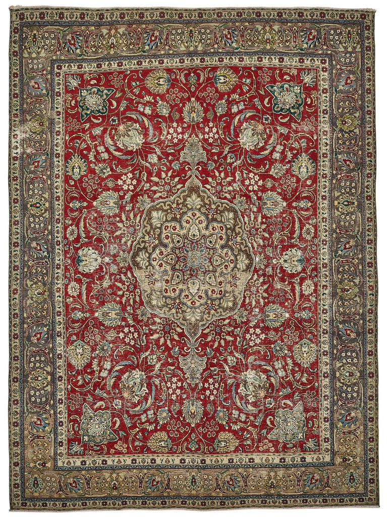 Red vintage Persian rug 49763, 2.92 x 3.87 metres – full rug