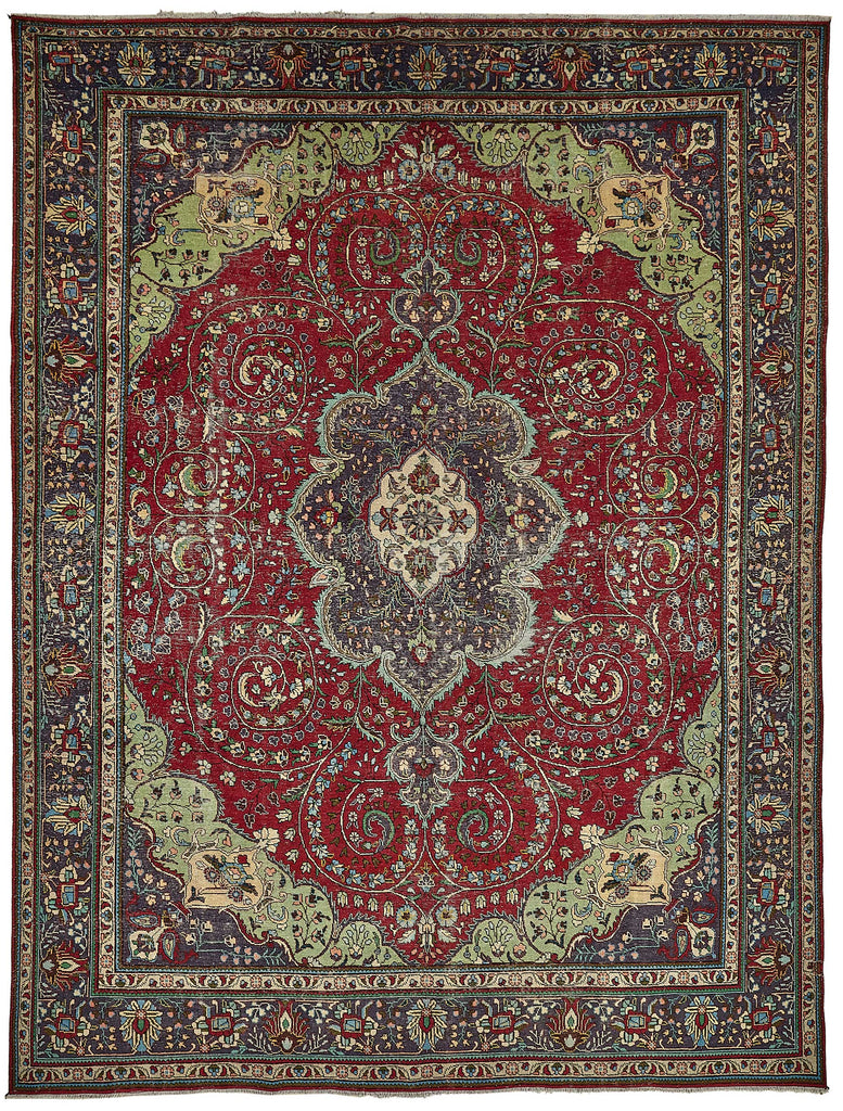 Red vintage Persian rug 49767, 3.00 x 3.90 metres – full rug