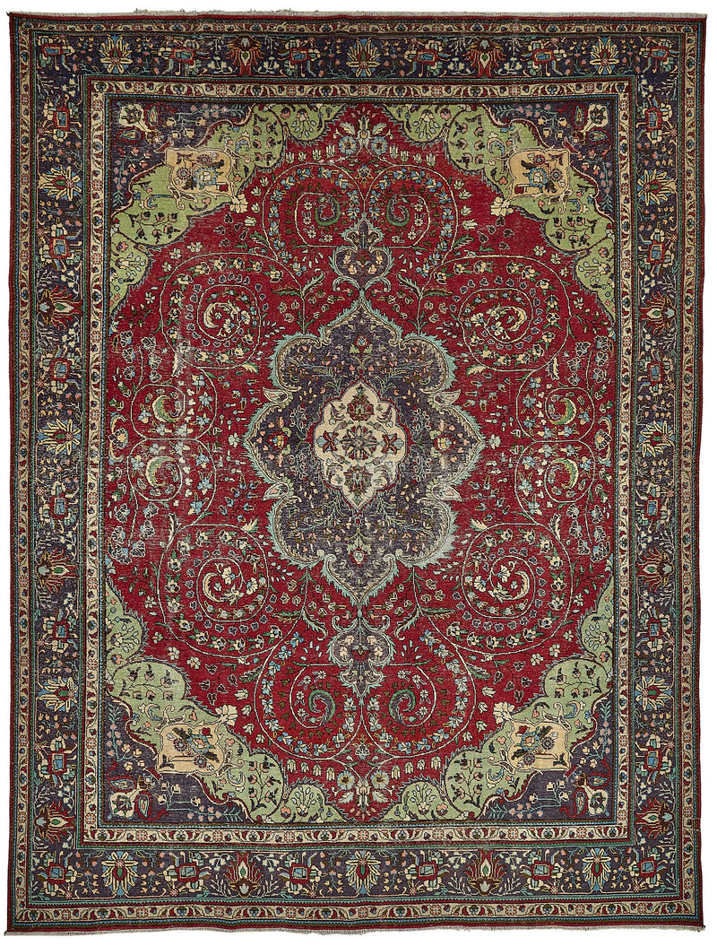 Red vintage Persian rug 49767, 3.00 x 3.90 metres – full rug