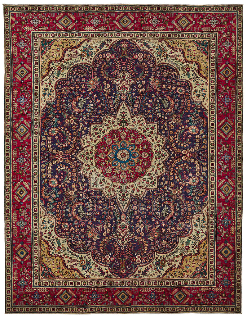 Beige vintage Persian rug 50174, 2.96 x 3.80 metres – full rug