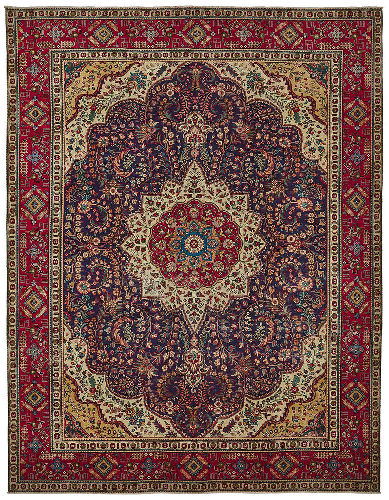 Beige vintage Persian rug 50174, 2.96 x 3.80 metres – full rug