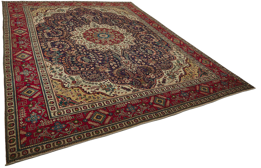 Beige vintage Persian rug 50174, 2.96 x 3.80 metres – photograph 2