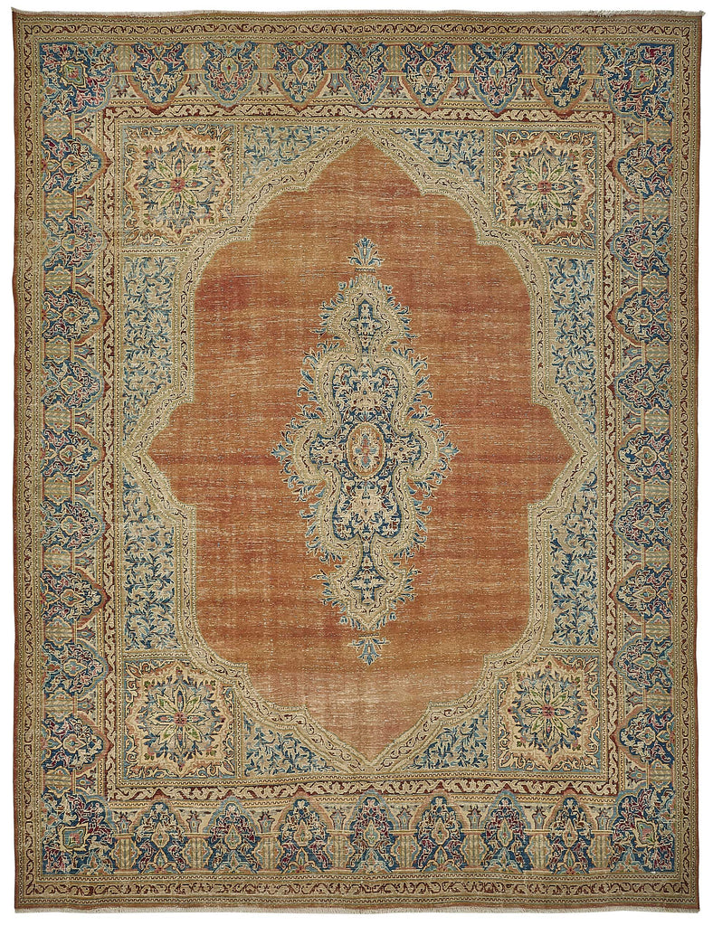 Beige vintage Persian rug 50202, 2.95 x 3.87 metres – full rug