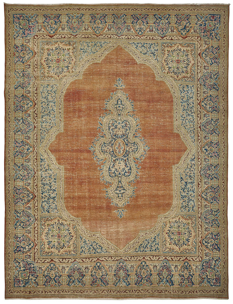 Beige vintage Persian rug 50202, 2.95 x 3.87 metres – full rug