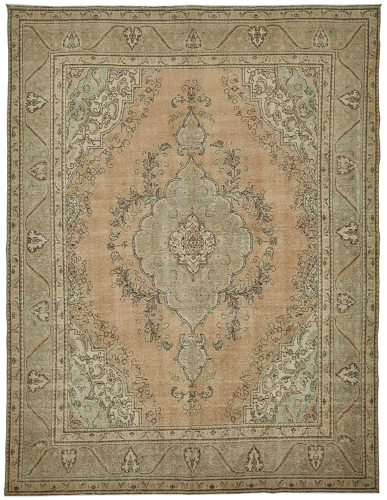 Beige vintage Persian rug 50235, 2.92 x 3.81 metres – full rug