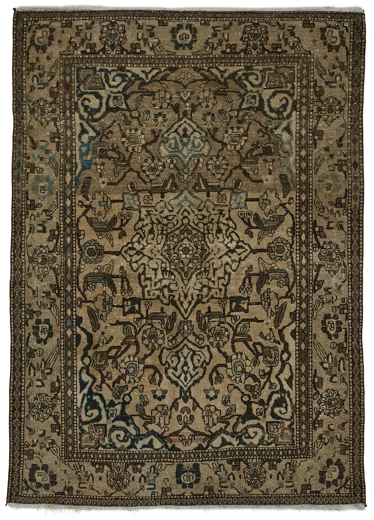 Beige vintage Persian rug 50979, 1.37 x 1.90 metres – full rug