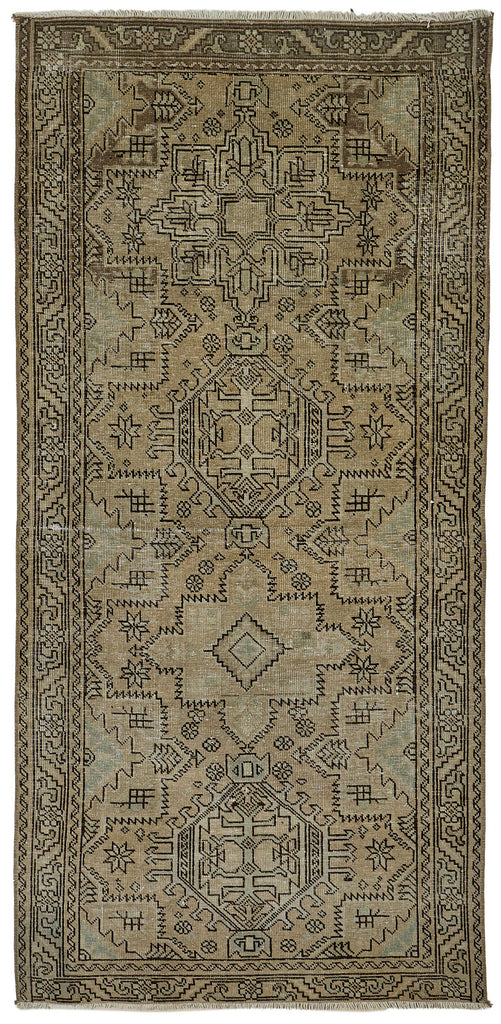 Beige vintage Persian rug 50981, 1.07 x 2.27 metres – full rug