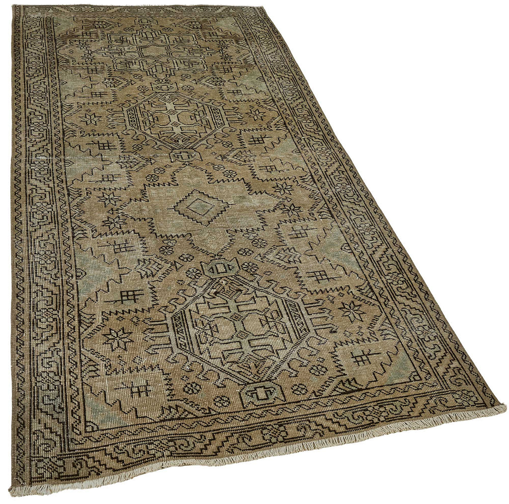 Beige vintage Persian rug 50981, 1.07 x 2.27 metres – photograph 2